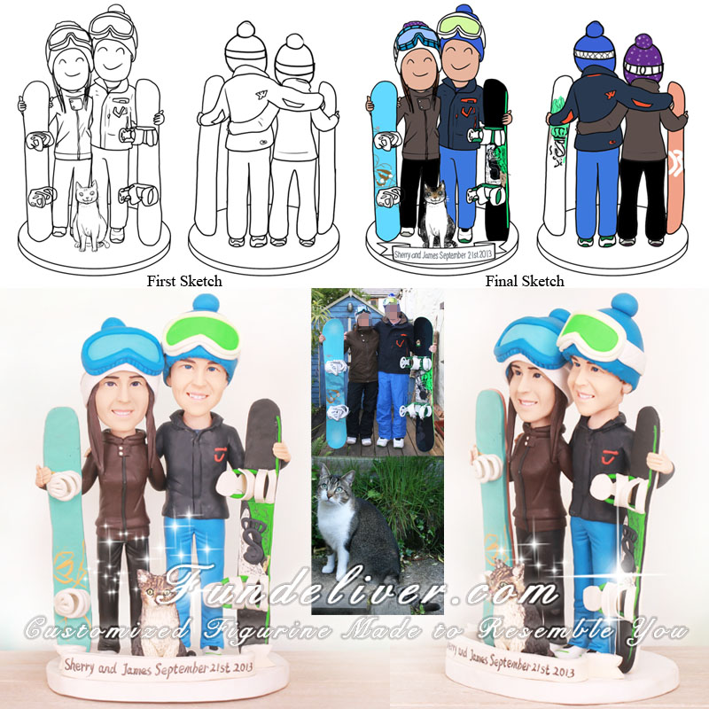 Snowboard Cake Toppers